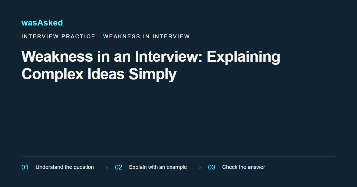 Feature image for Weakness in an Interview: Explaining Complex Ideas Simply