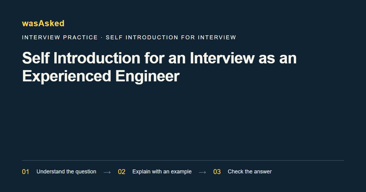 Feature image for Self Introduction for an Interview as an Experienced Engineer