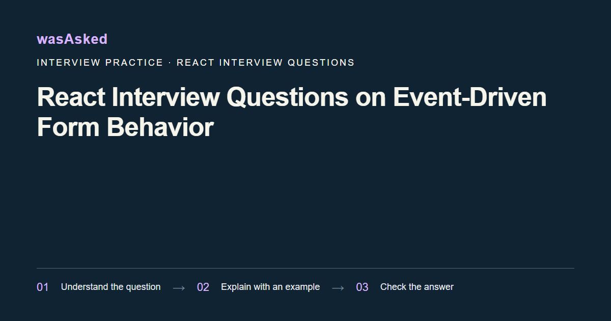 Feature image for React Interview Questions on Event-Driven Form Behavior