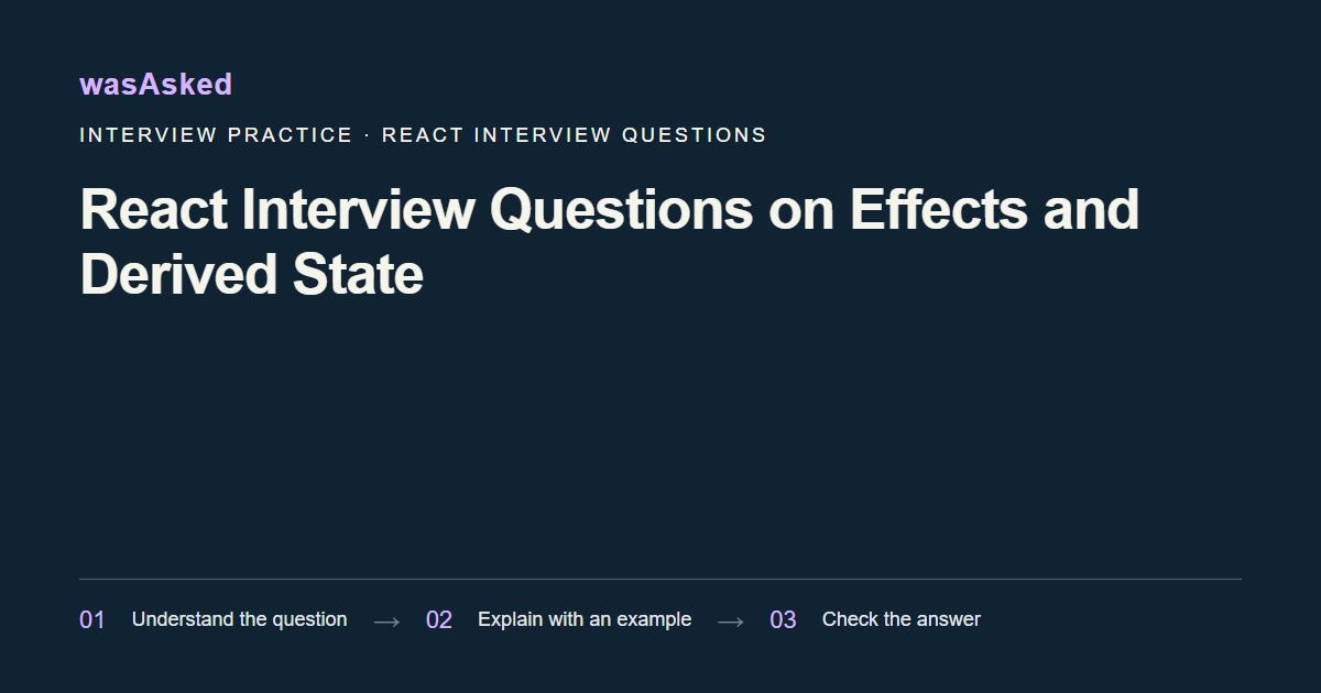 Feature image for React Interview Questions on Effects and Derived State