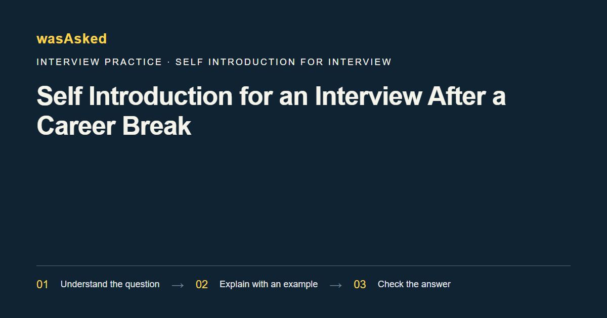 Feature image for Self Introduction for an Interview After a Career Break