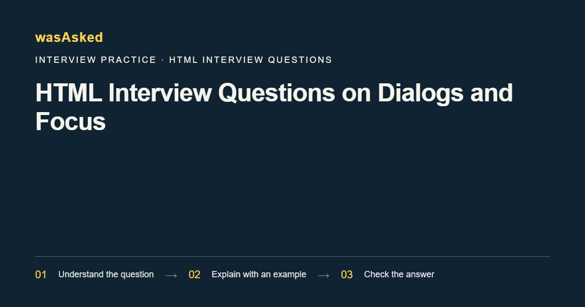 Feature image for HTML Interview Questions on Dialogs and Focus