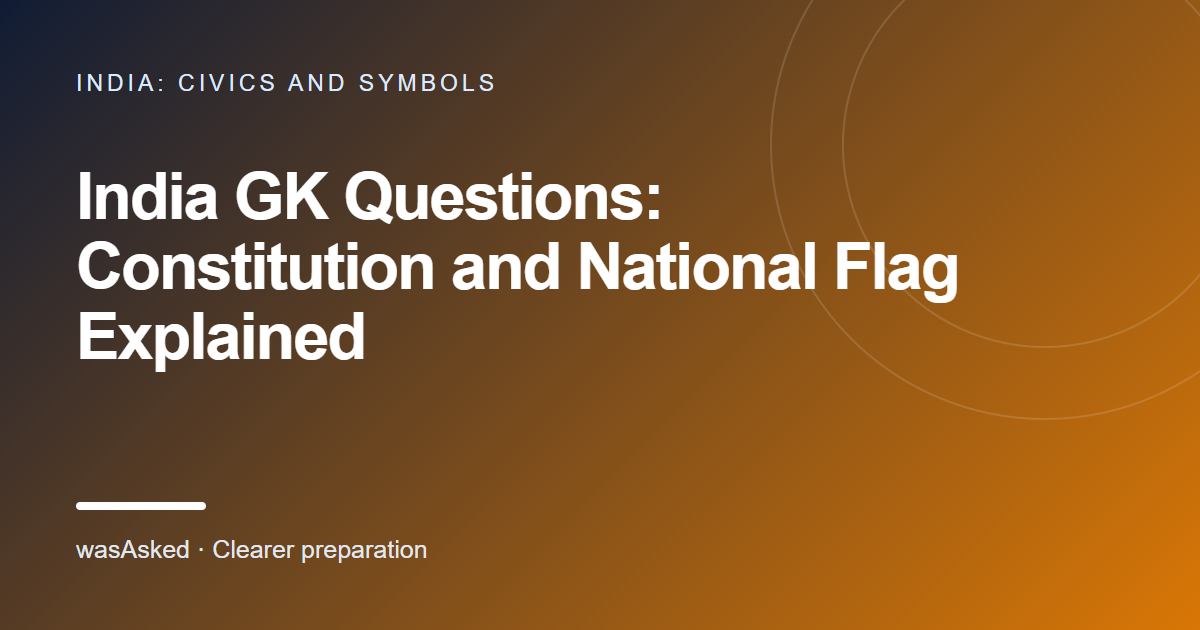 Feature image for India GK Questions: Constitution and National Flag Explained