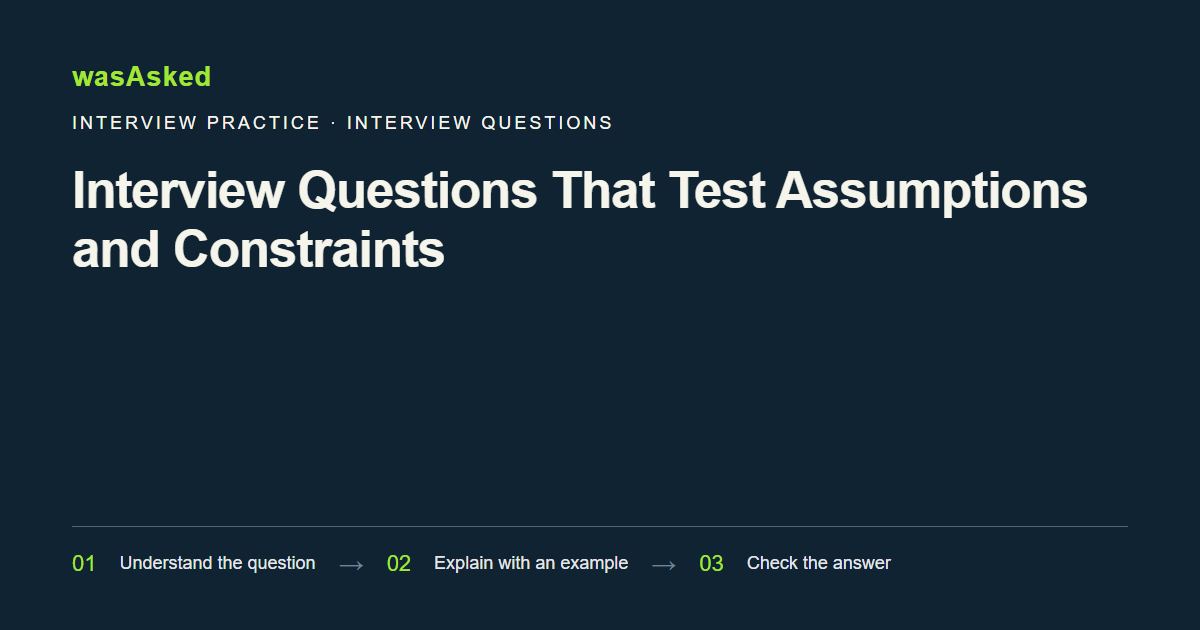 Feature image for Interview Questions That Test Assumptions and Constraints