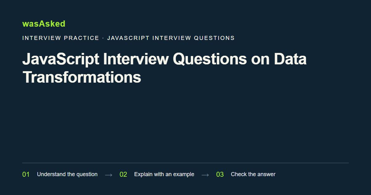 Feature image for JavaScript Interview Questions on Data Transformations