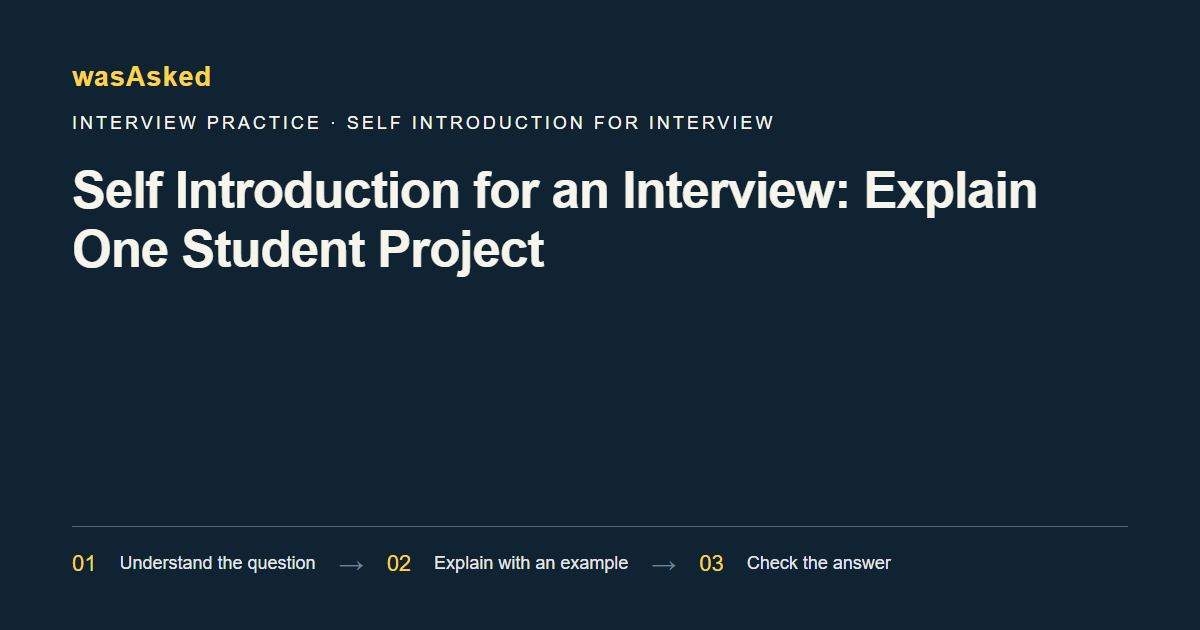 Feature image for Self Introduction for an Interview: Explain One Student Project