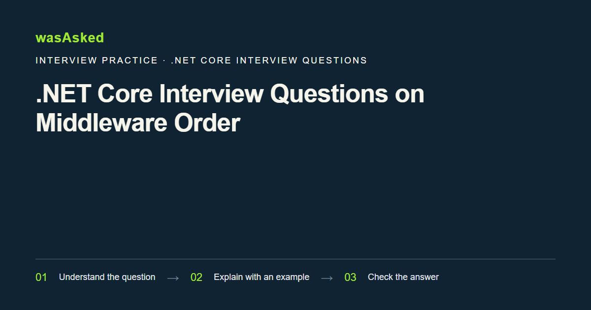 Feature image for .NET Core Interview Questions on Middleware Order